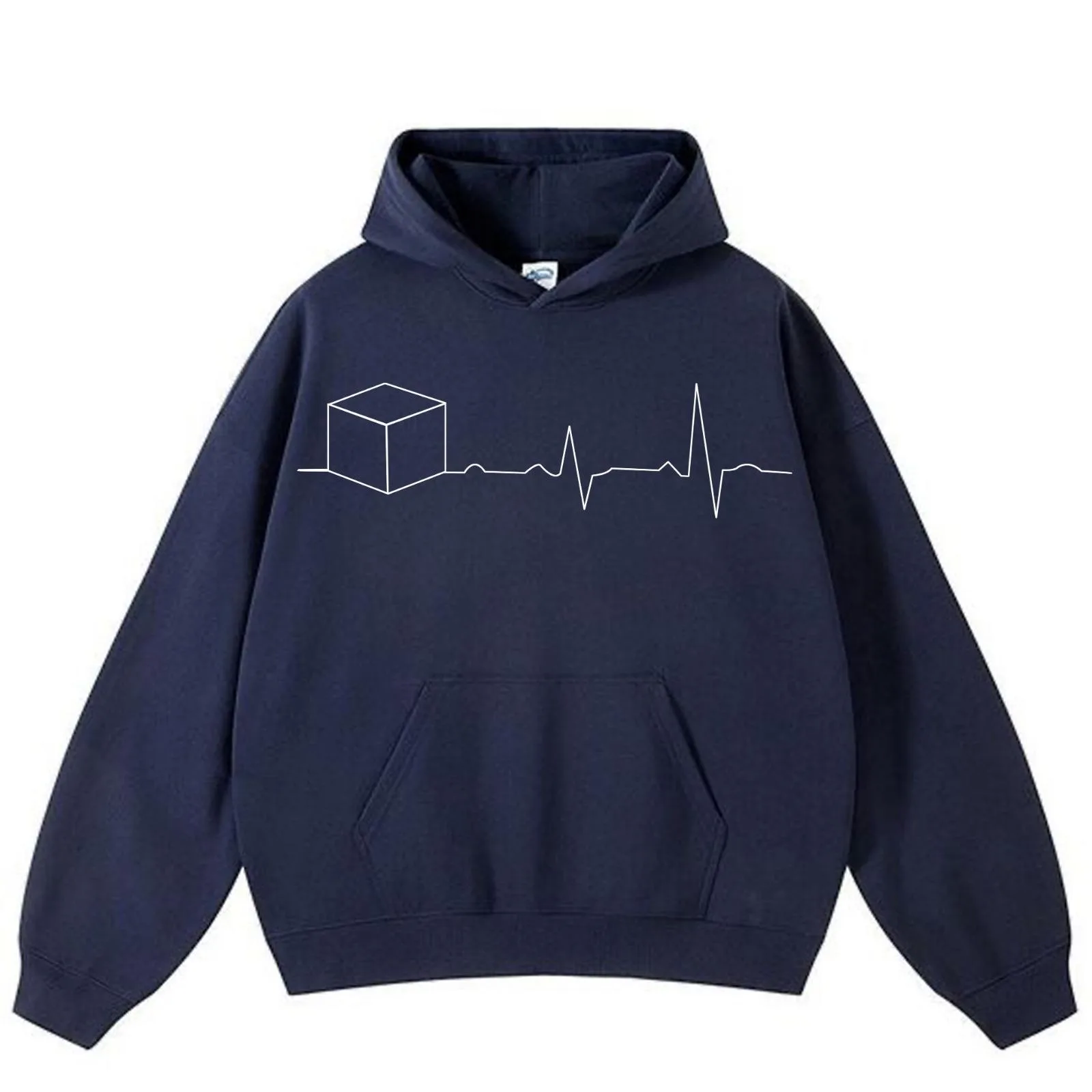 Midnight Navy Heartbeat hoodie, product only