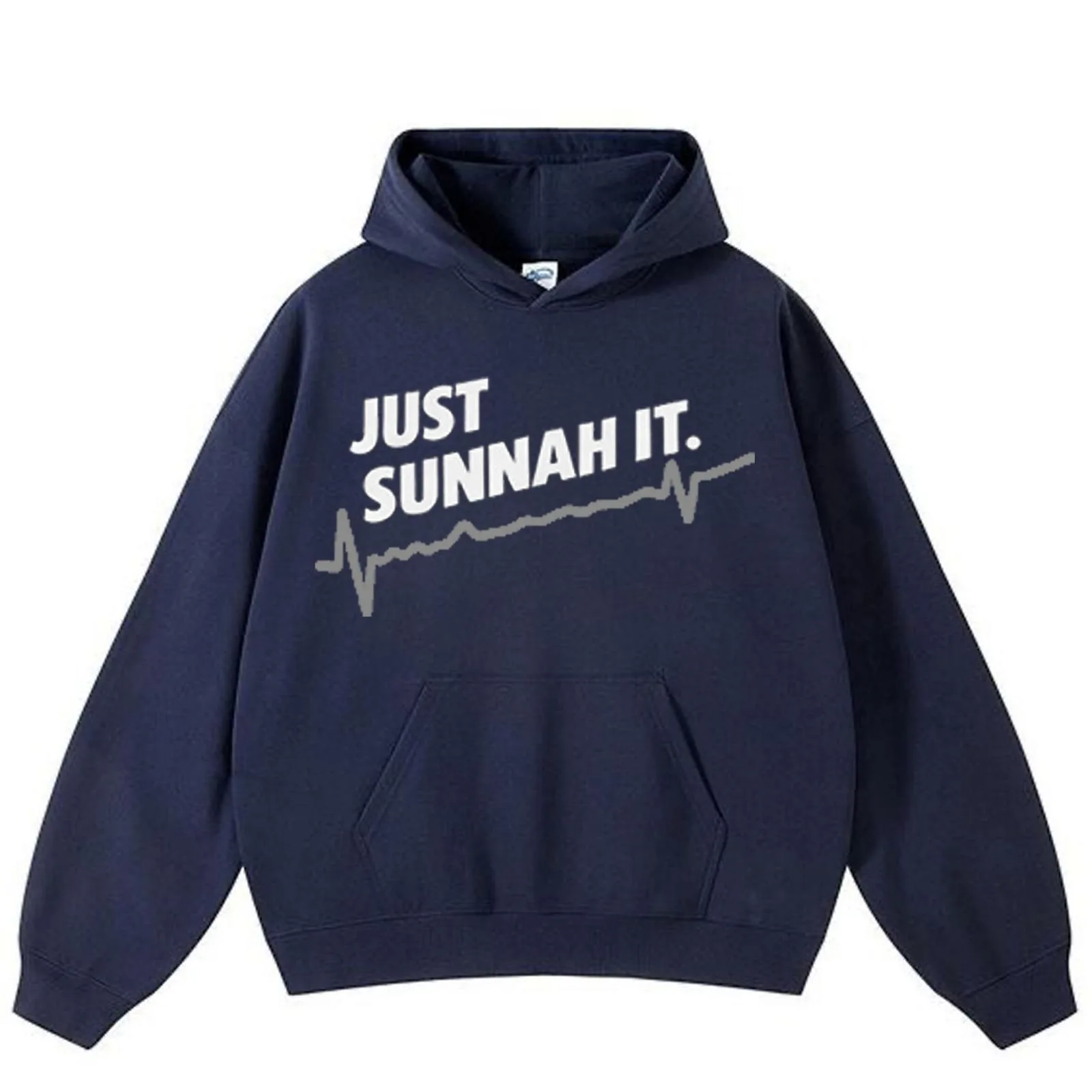 Navy “Just Sunnah It” hoodie, product only
